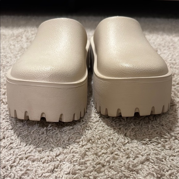 Cream Platform Clogs - Picture 3 of 6